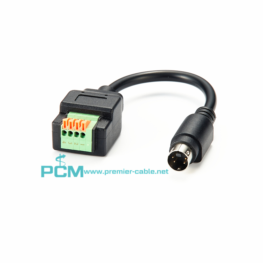 Premier Cable S-Video 4 Pin Mini DIN to terminal block connector